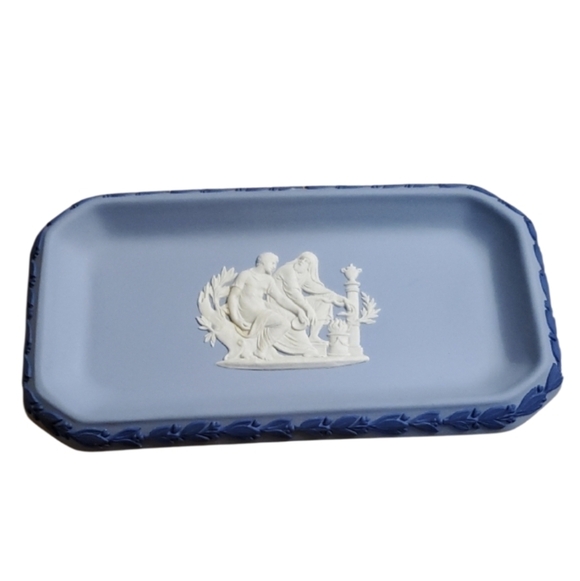 Wedgwood Other - Wedgwood Jasperware Trinket Tray With Wedgwood Blue & Portland Blue Myth Relief
